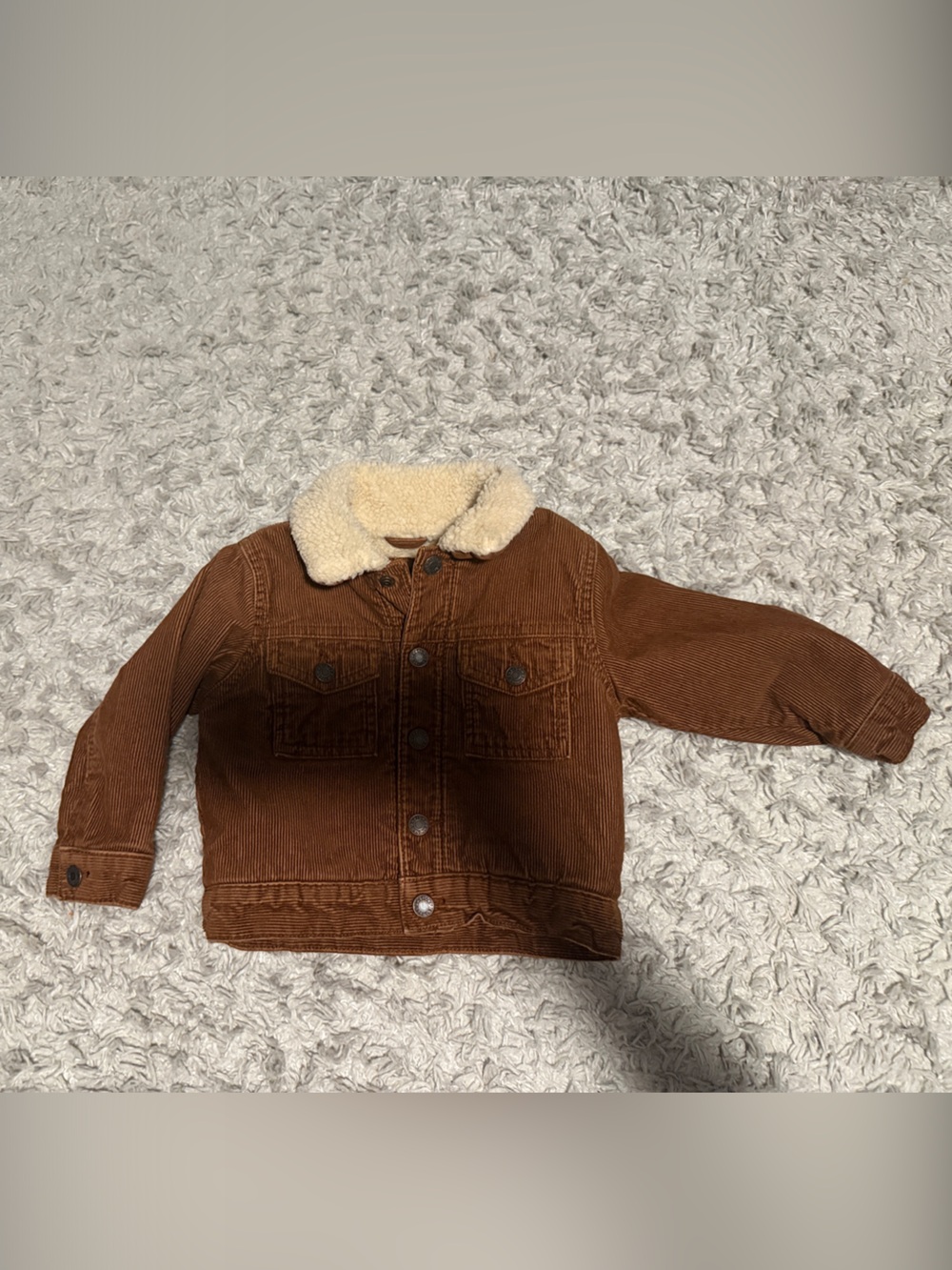 GAP Brown Corduroy Jacket with Cream Sherpa Collar